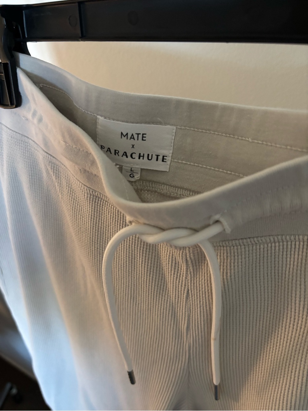 Waffle-Knit Drawstring Lounge Set - Light Gray. Mate x Parachute - Picture 2 of 3